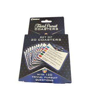 Trivial Pursuit Coasters Set Of 20, 120 Questions & Answers Trivia Game